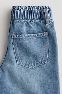 Jean Taille Froncée Jambes Larges