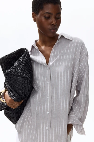 Oversized Linen-Blend Shirt