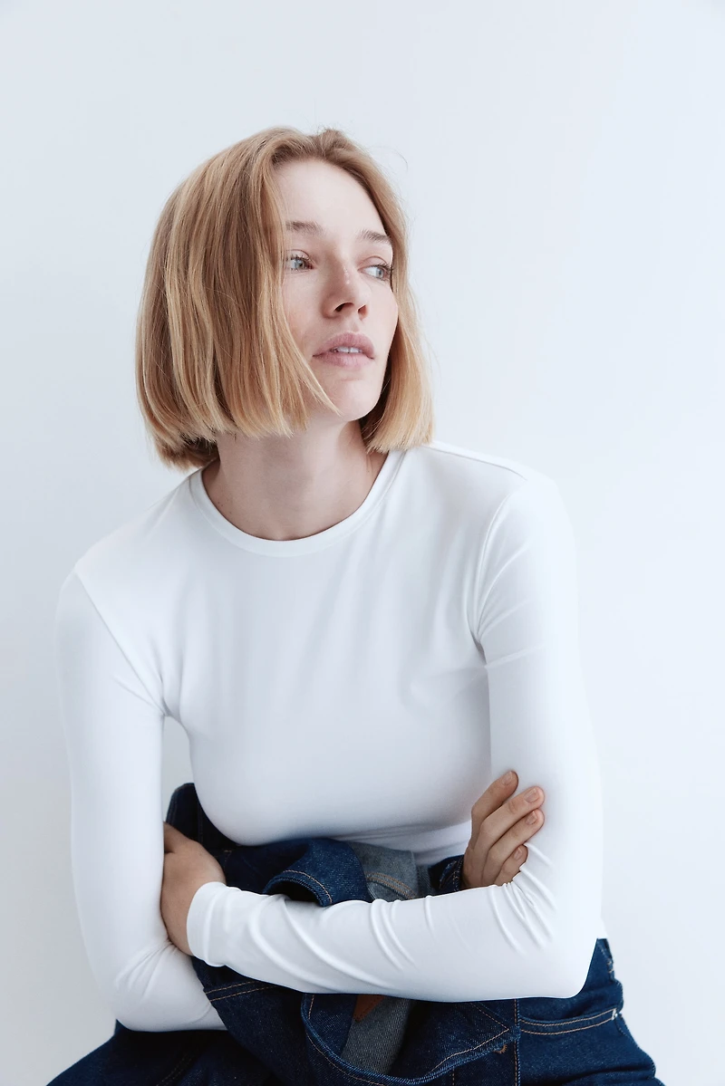 Long-sleeved Microfiber Top