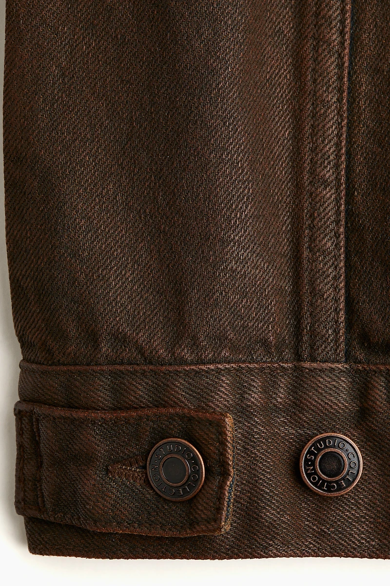 Veste en denim enduit