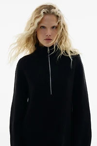 Chunky-Knit Half-Zip Sweater