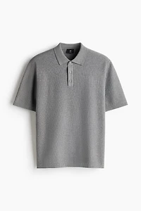 Regular Fit Textured-Knit Polo Shirt