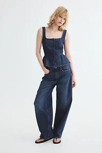Denim Peplum Top