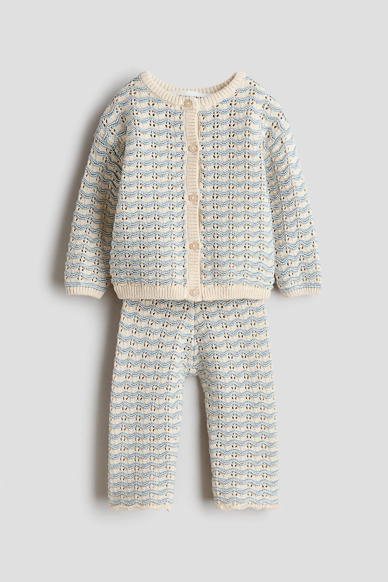 2-Piece Pointelle-Knit Cotton Set