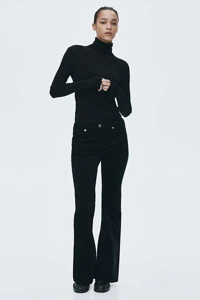 Pantalon évasé en velours côtelé