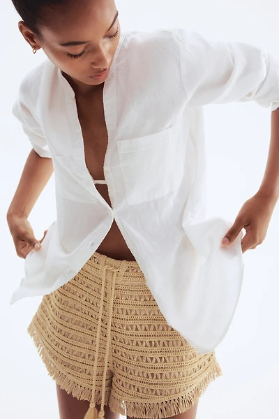 Linen-blend shirt