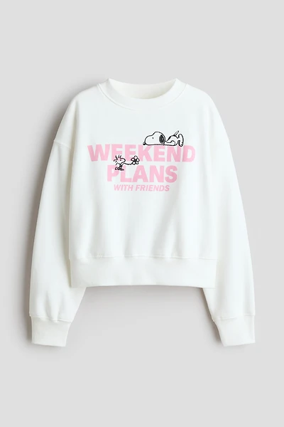 Brushed-Inside Sweatshirt with Printed Motif
