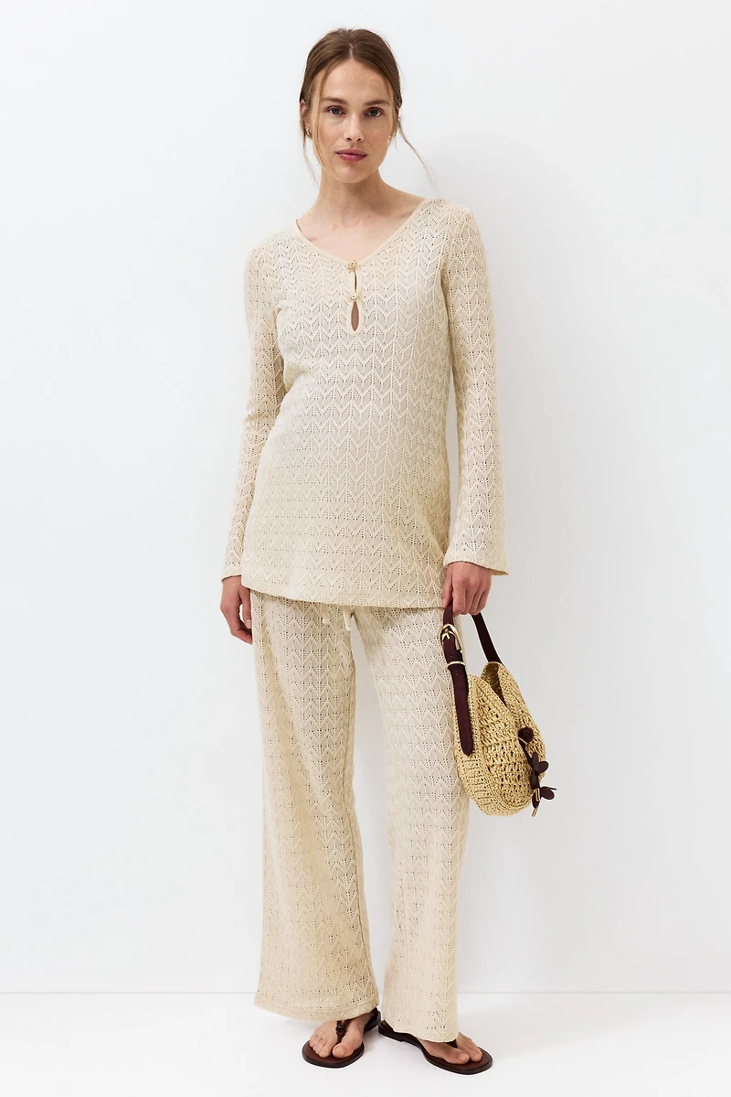 MAMA 2-Piece Pointelle-Knit Set