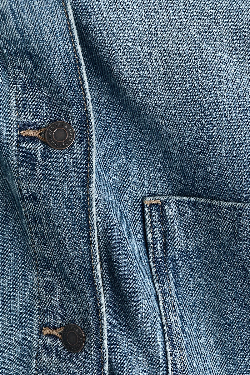 Tie-Belt Denim Jacket