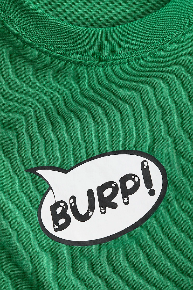 Print-motif cotton T-shirt