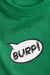 Print-motif cotton T-shirt
