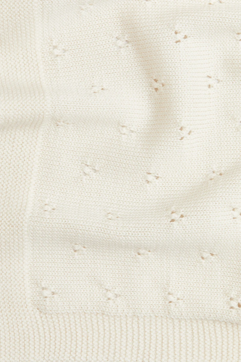 Pointelle-Knit Wool Blanket