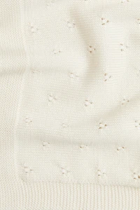 Pointelle-Knit Wool Blanket