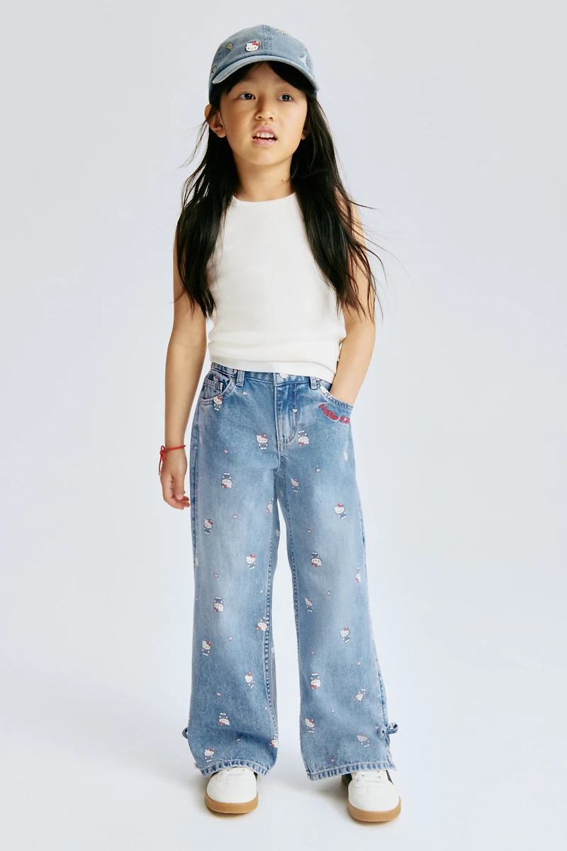 Printed Wide Leg Jeans