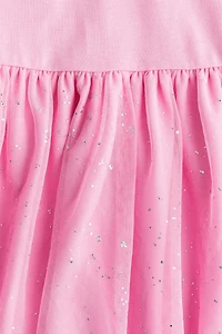 Robe en jersey avec jupe tulle