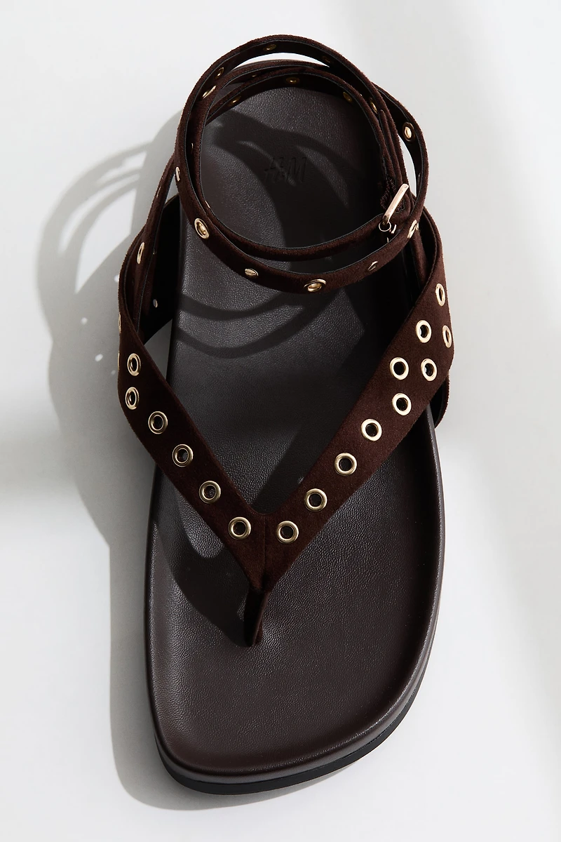 Grommet-Detail Sandals
