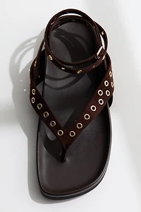 Grommet-Detail Sandals