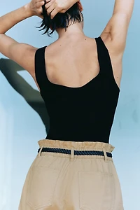 Belted Twill Shorts