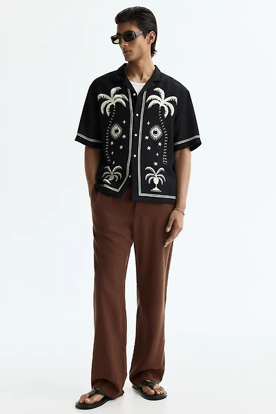 Pantalon décontracté en lin mélangé