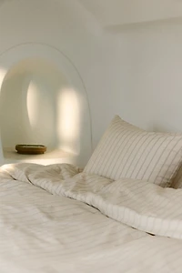 Ensemble de couette lit simple à motif rayé