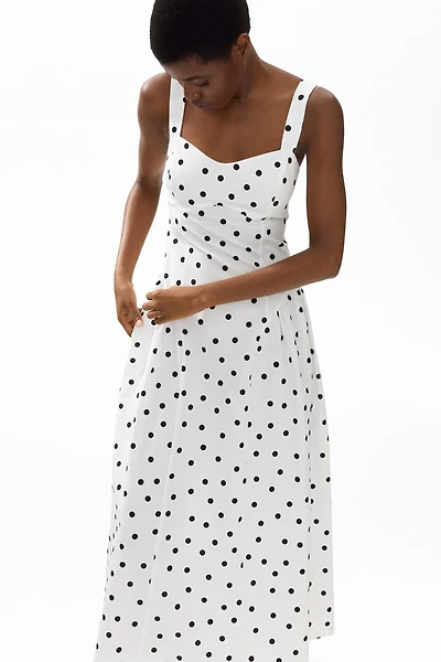 Midi Dress with Flared Skirt