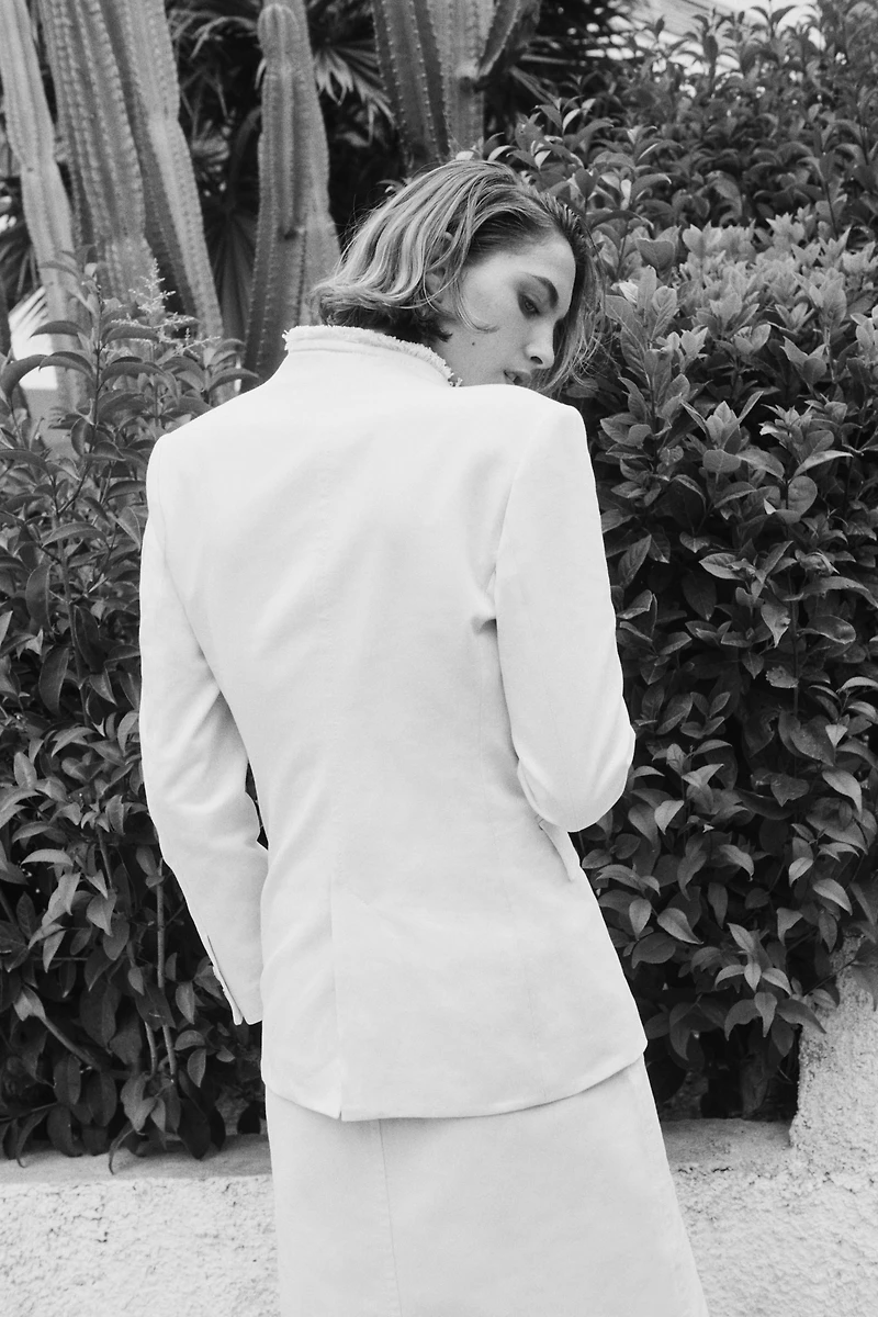 Frayed-Edge Blazer