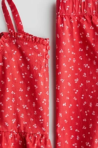 2-Piece Ruffle-Trimmed Seersucker Set