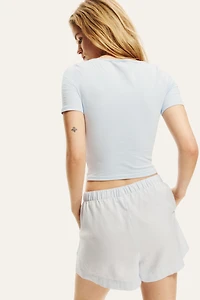 Cropped Scoop-Neck T-shirt