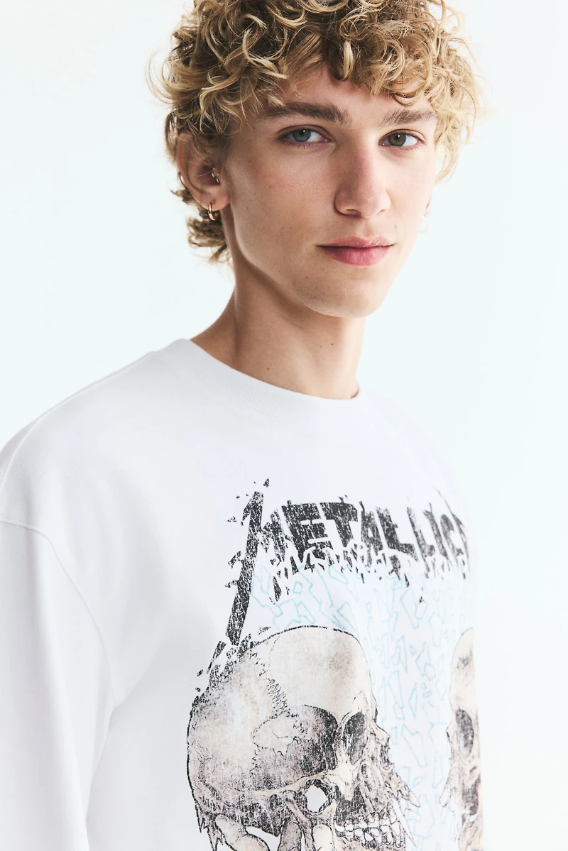 T-shirt à manches longues en coton imprimé
