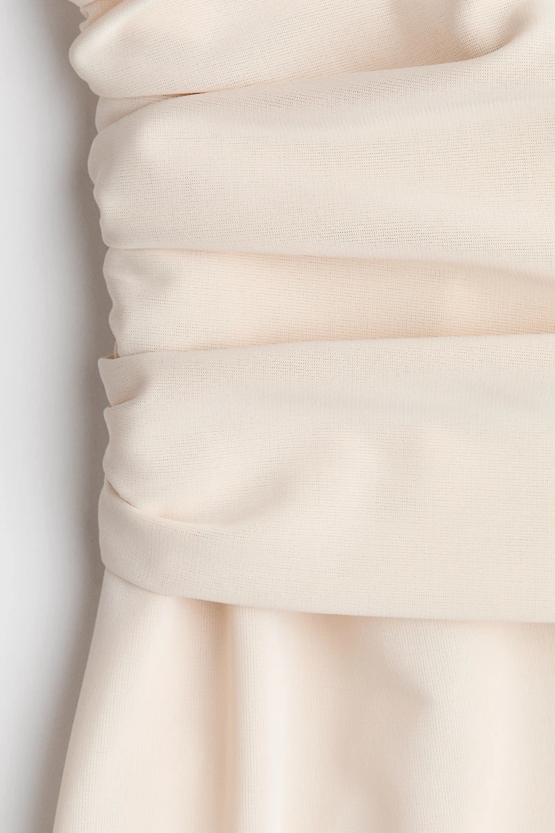 Draped-Panel Jersey Dress