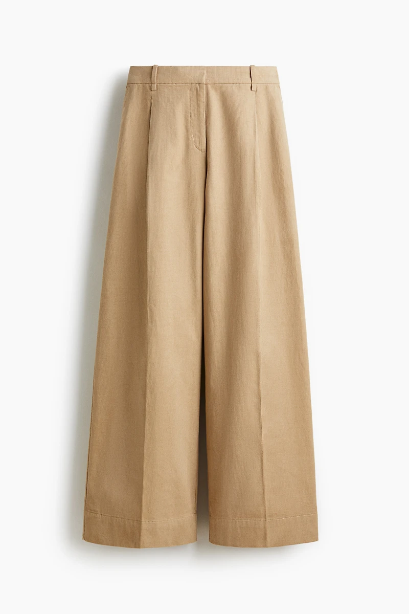 Wide-Leg Corduroy Pants