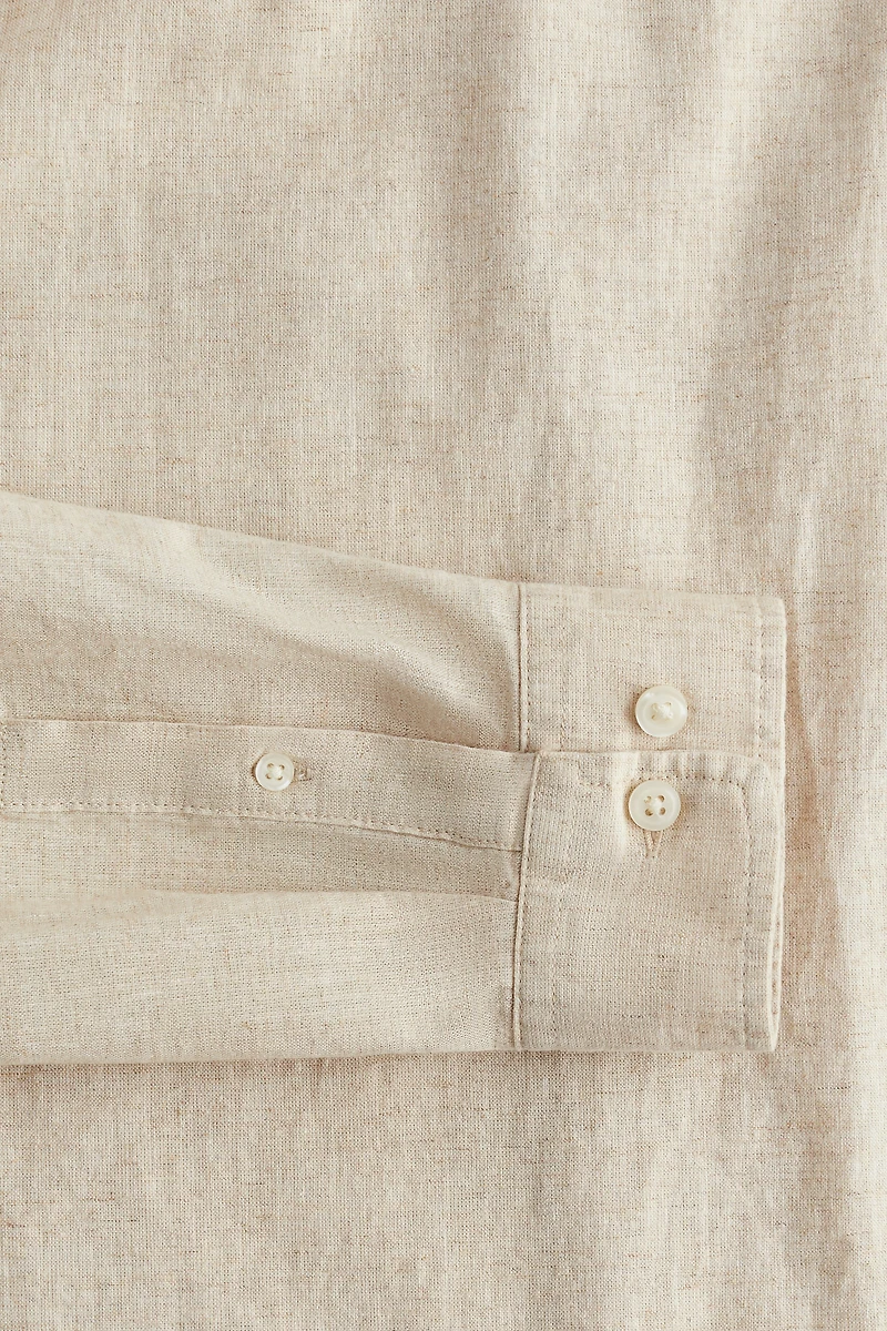 Chemise classique en lin mélangé