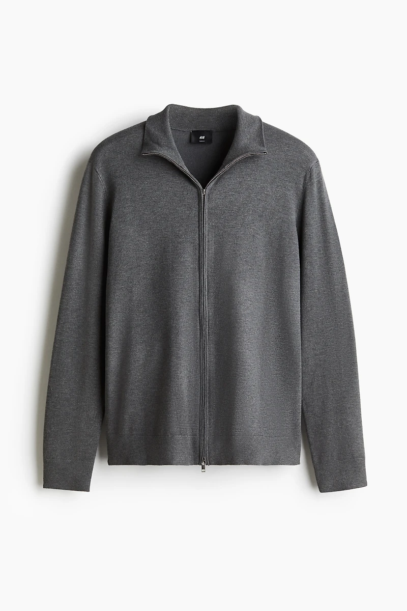 Slip-Fit Cardigan with Zipper