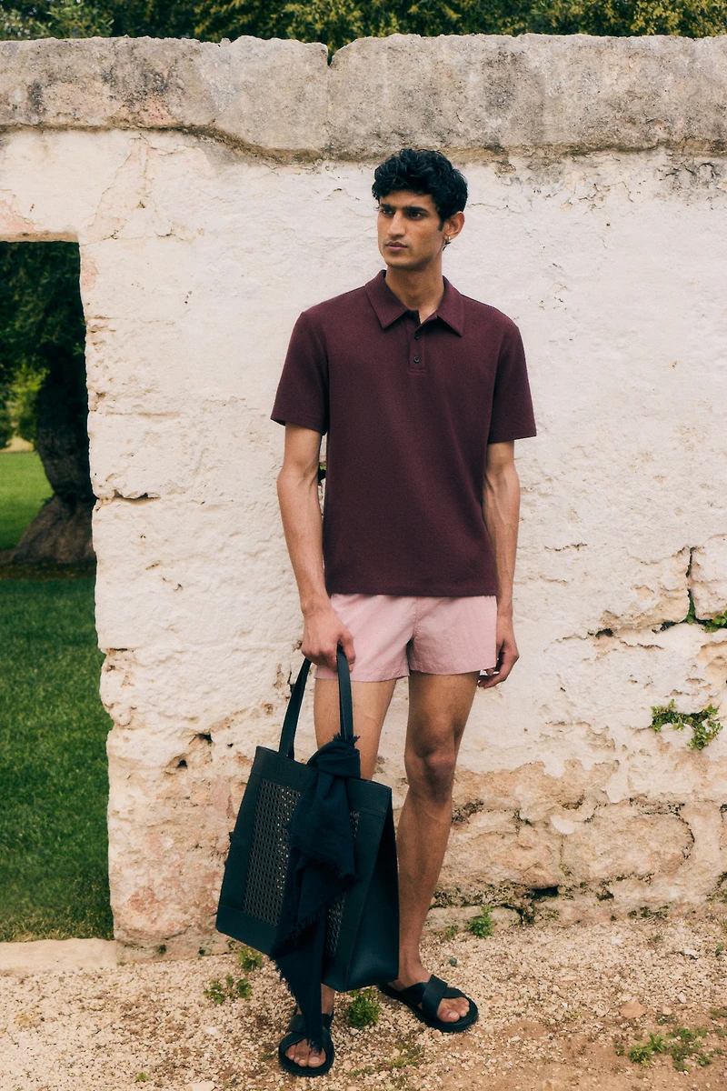Crinkled Nylon Swim Shorts