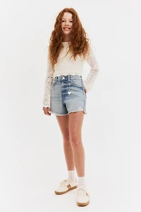 Pendant-Detail Denim Shorts