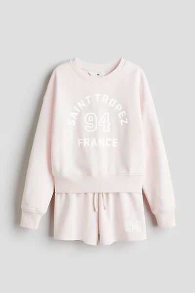 2-Piece Sweatshirt and Shorts Set