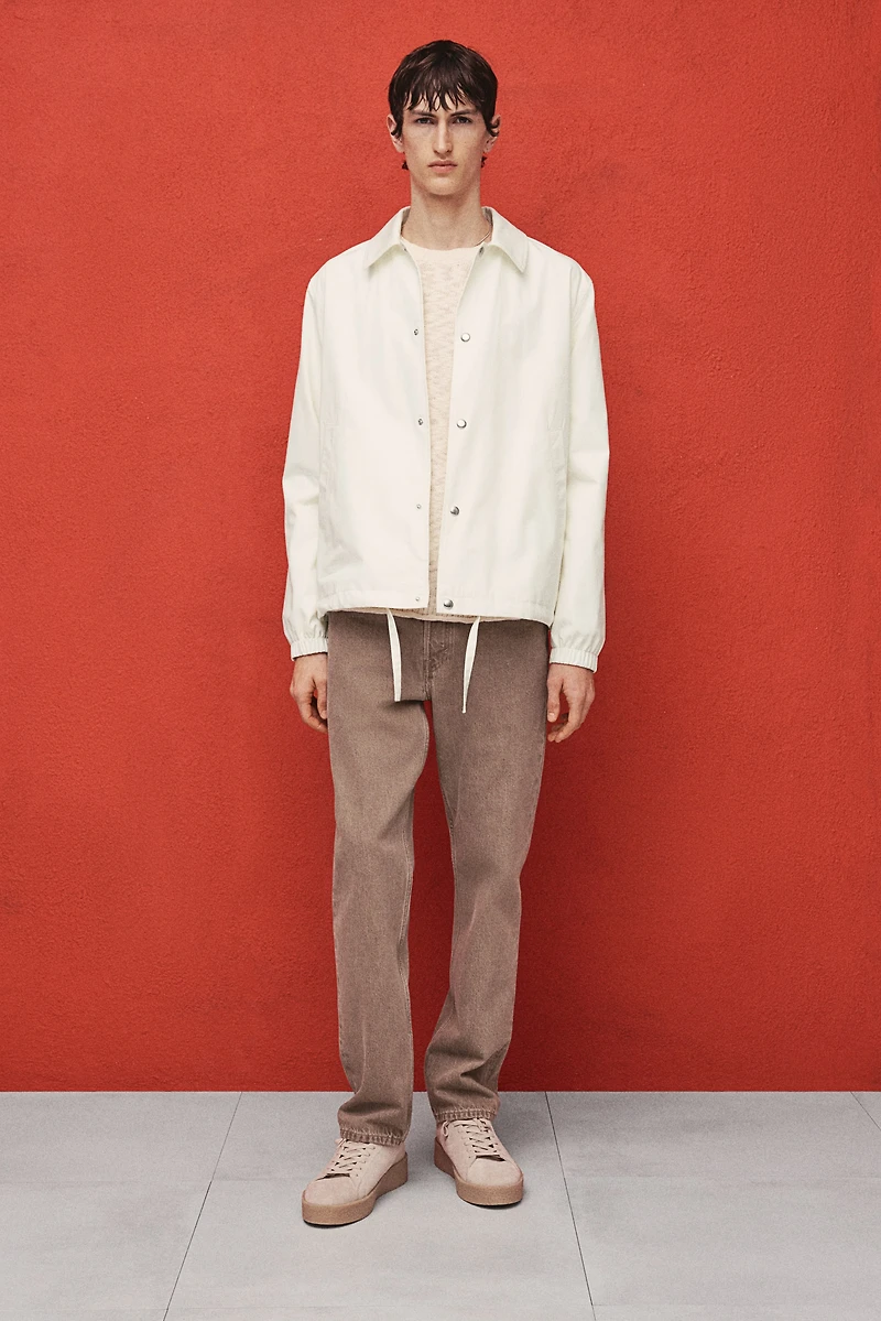 Regular Fit Canvas Coach Jacket
