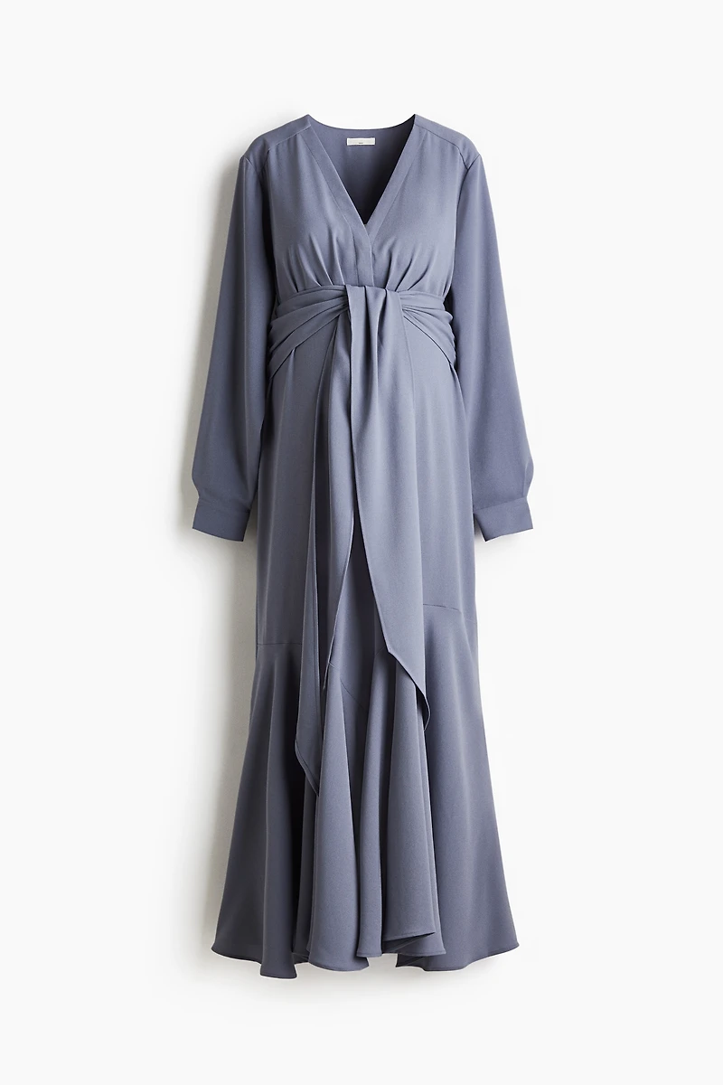 MAMA Tie-Detail Crêpe Dress