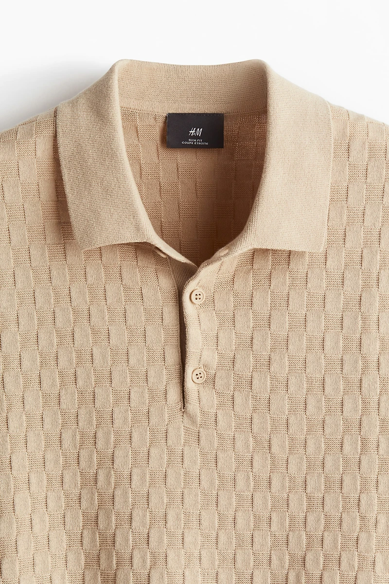 Polo Coupe Amincie en maille texturée