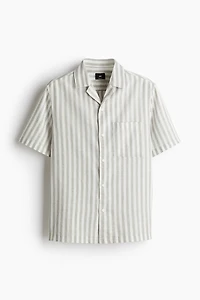 Regular-Fit Short-Sleeved Linen-Blend Shirt