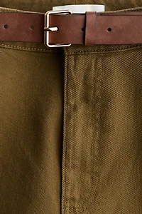 Wide Belted Twill Pants