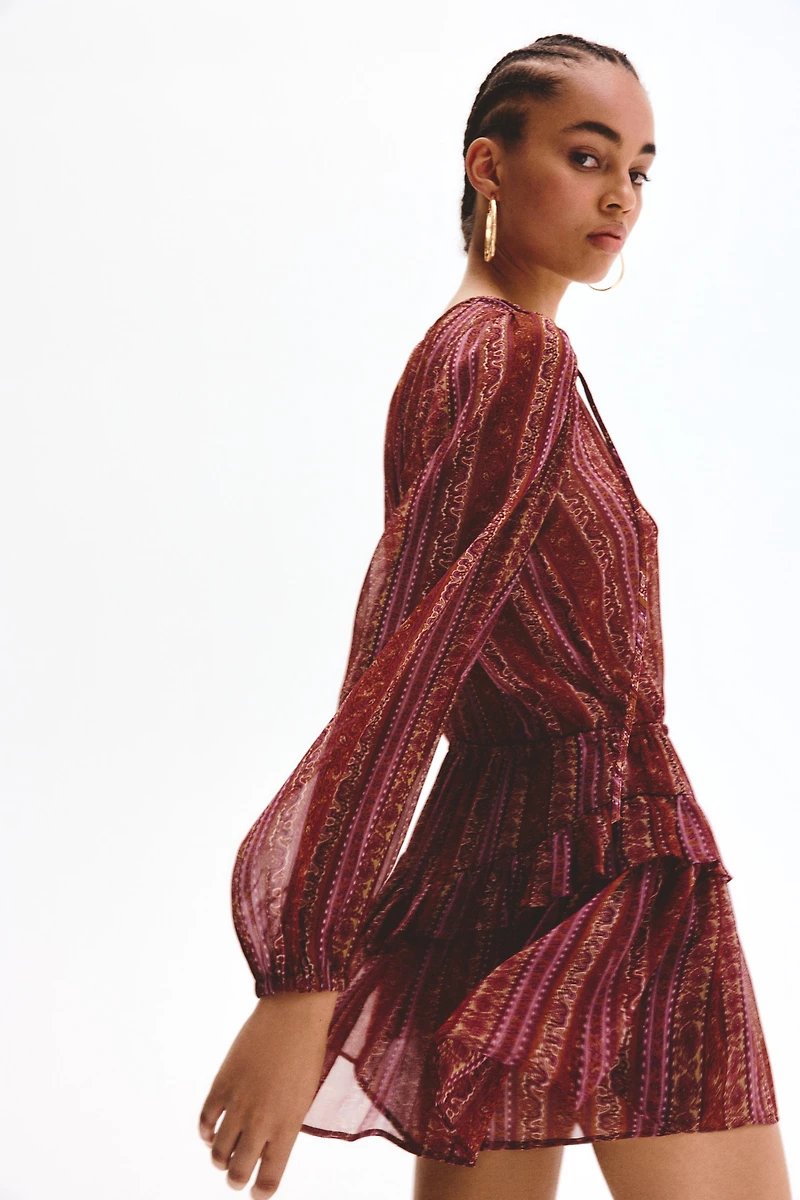 Flounce-Trimmed Dress