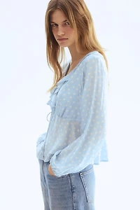 Flounce-Trimmed Blouse