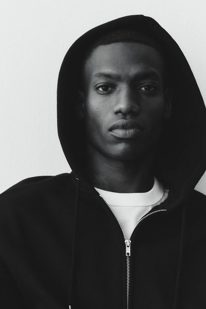 Veste à fermeture éclair ample capuche