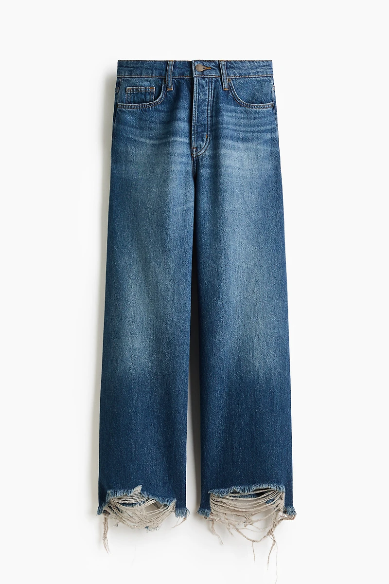 Wide High Waist Ankle Jeans