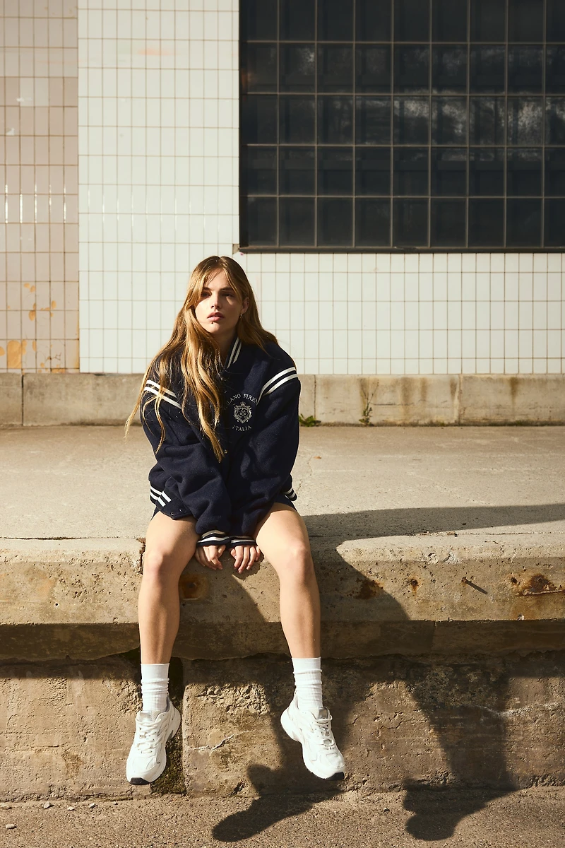 Blouson de baseball en molleton