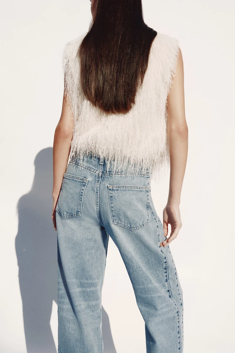 High-Waist Barrel Ankle Jeans