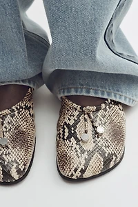 Snakeskin-Print Flats