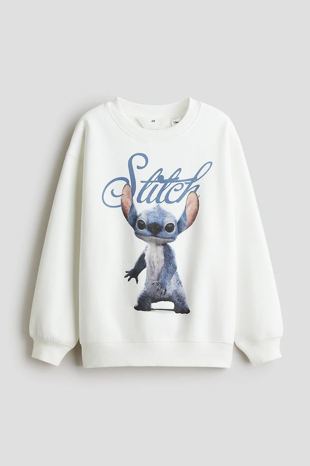 Oversized Sweatshirt with Printed Motif
