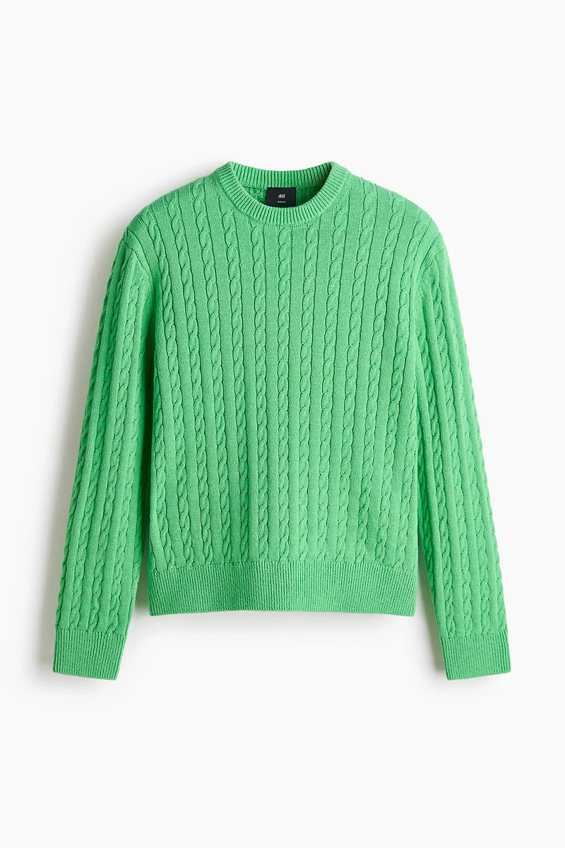 Regular-Fit Cable-Knit Sweater
